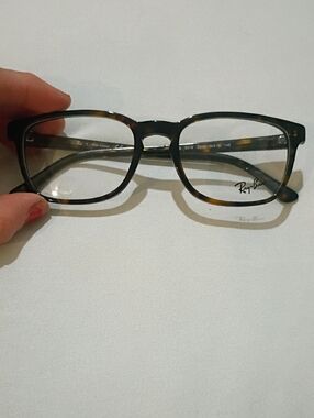 Ray-Ban Men's Tortoiseshell Rectangular Eyeglasses - Brown/Black